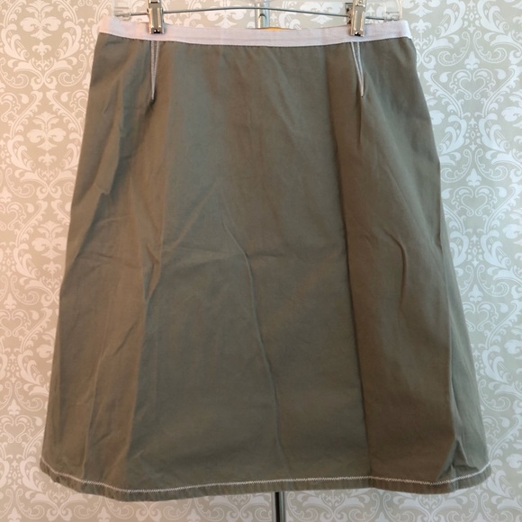 Khaki wrap around skirt with snaps - Picture 2 of 7